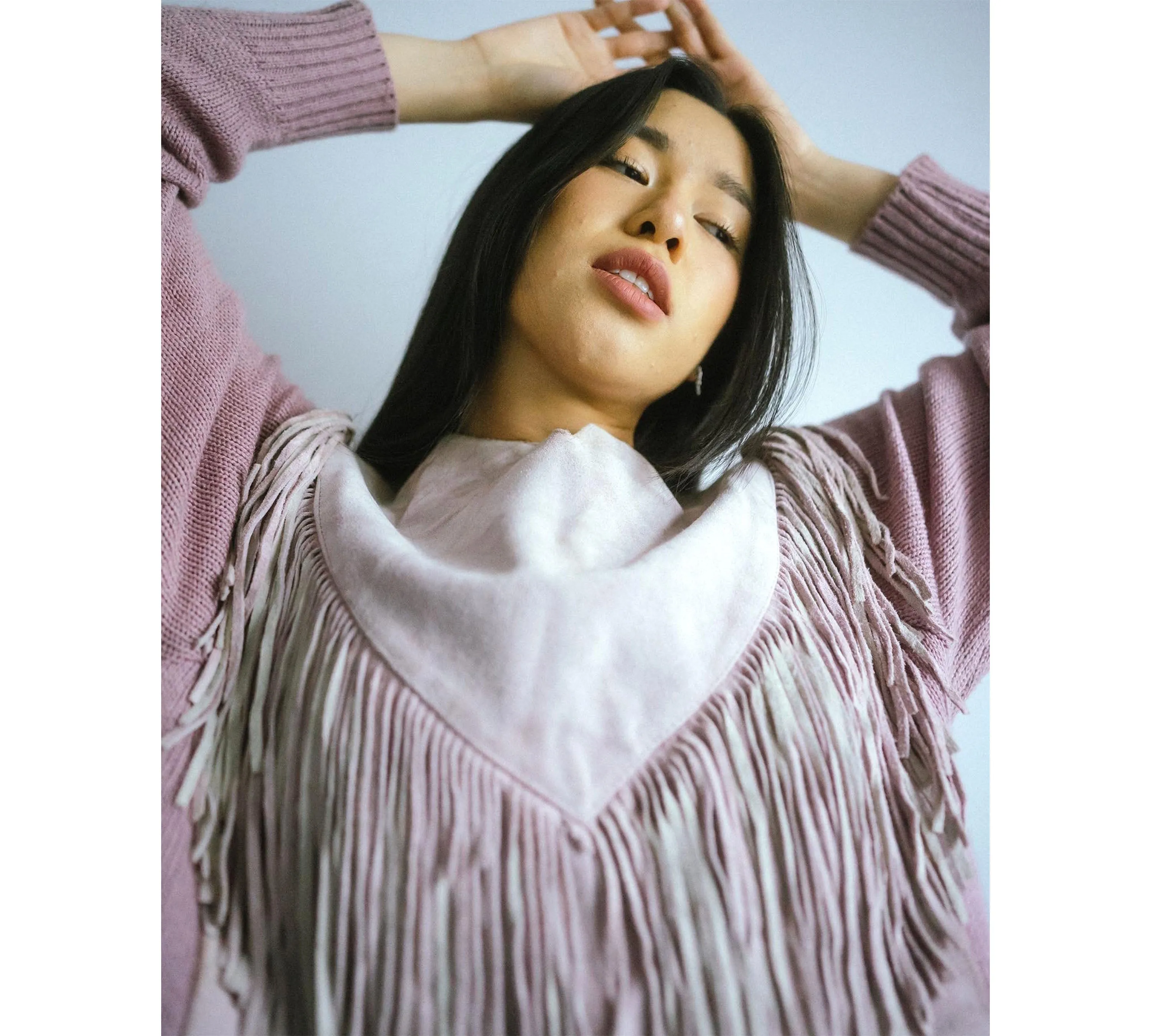 80s Suede Fringe Sweater