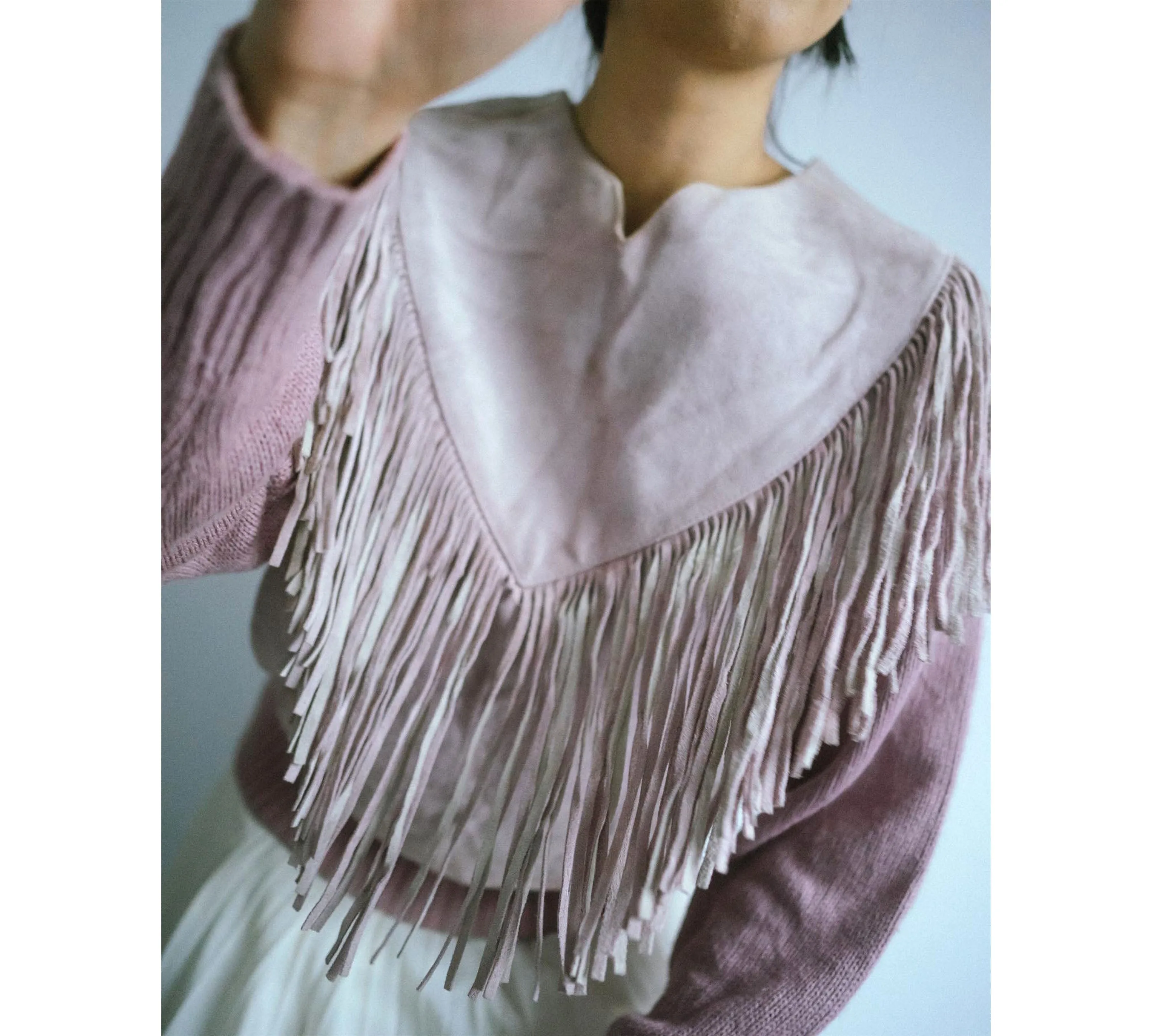 80s Suede Fringe Sweater