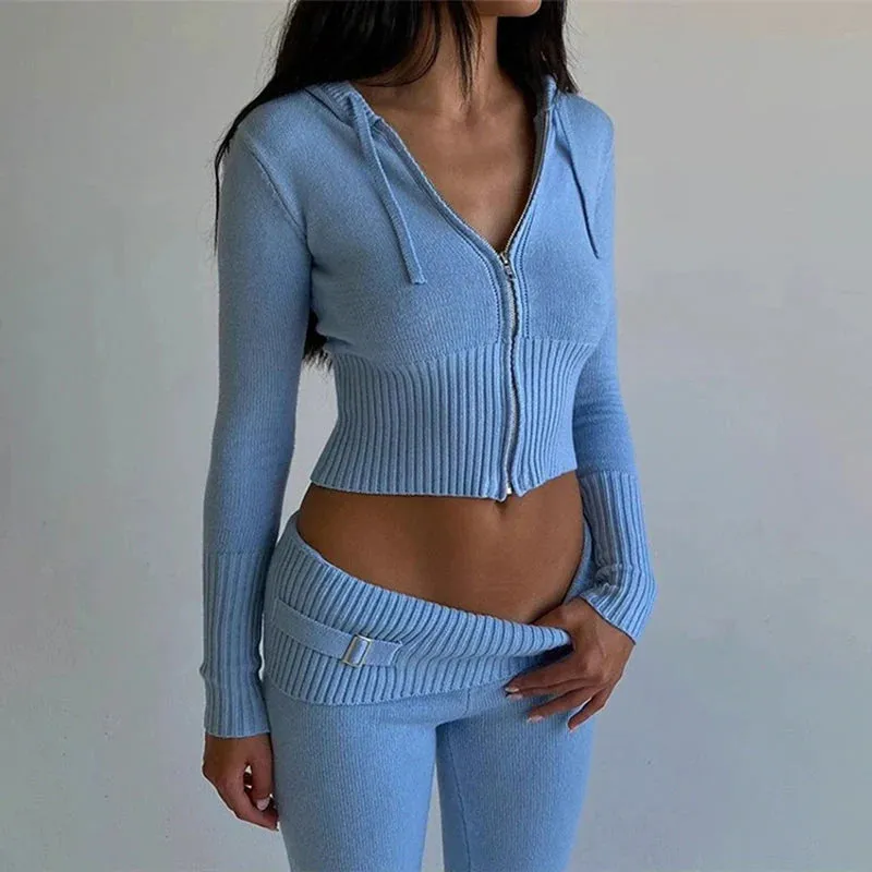 JazzHer Ivorie Knit Pants Set