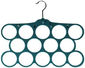 Kenton Grey Adults Size, Premium Heavyweight Velvet Scarf/Accessory Hangers – Ultra-Thin, Space Saving, No-Slip, Strong & Durable - Set of 2, 14 Hole, Teal