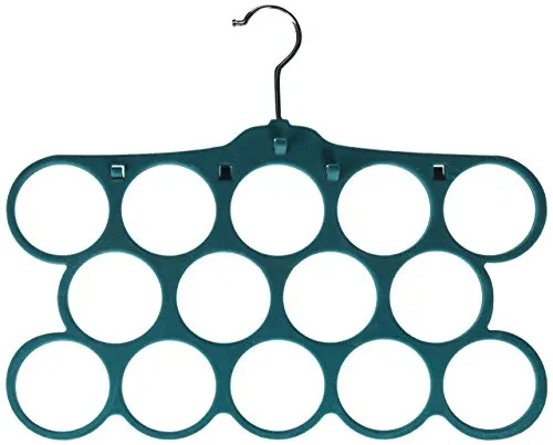 Kenton Grey Adults Size, Premium Heavyweight Velvet Scarf/Accessory Hangers – Ultra-Thin, Space Saving, No-Slip, Strong & Durable - Set of 2, 14 Hole, Teal