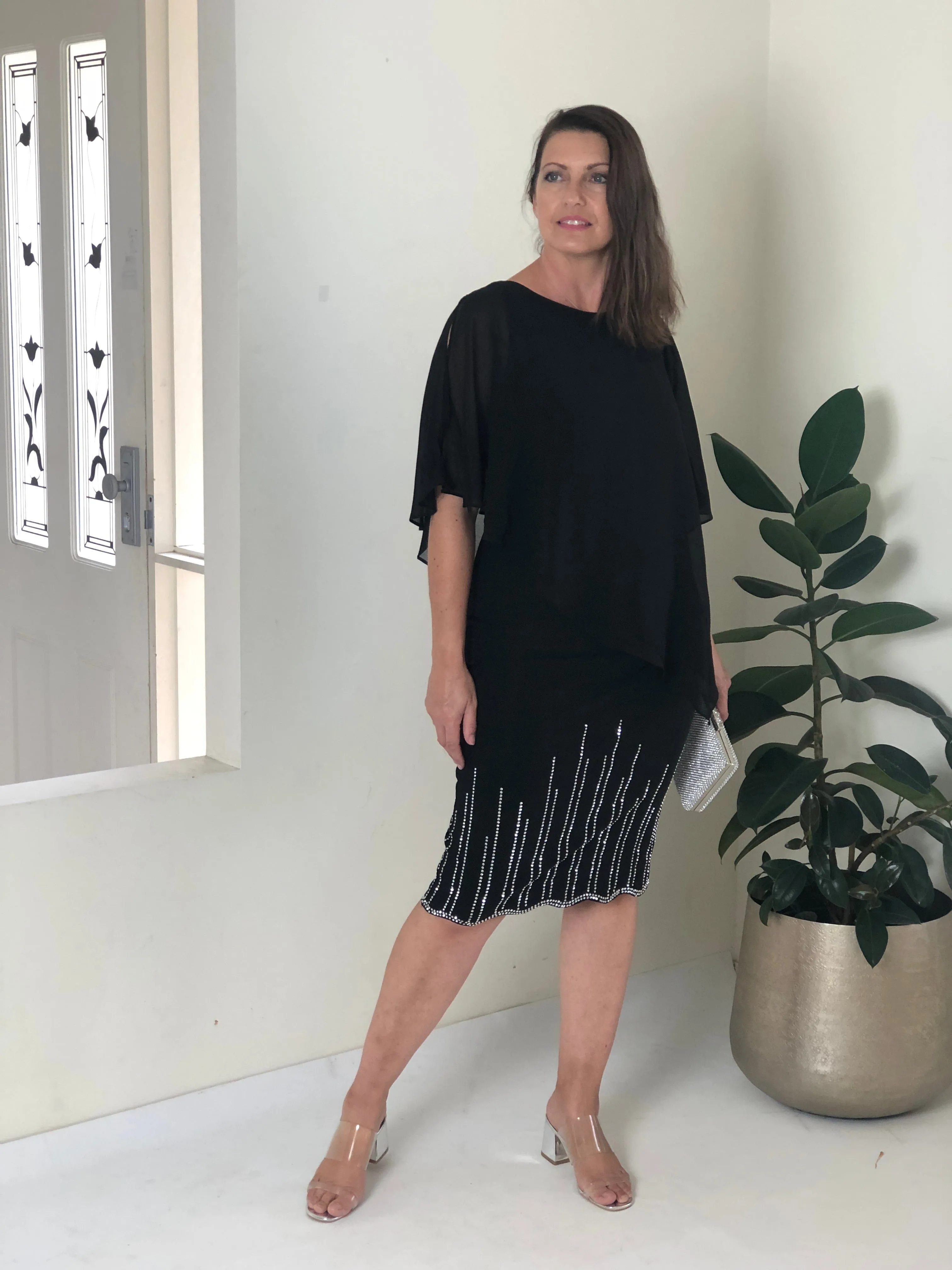 Nelly Black Diamond Evening Dress