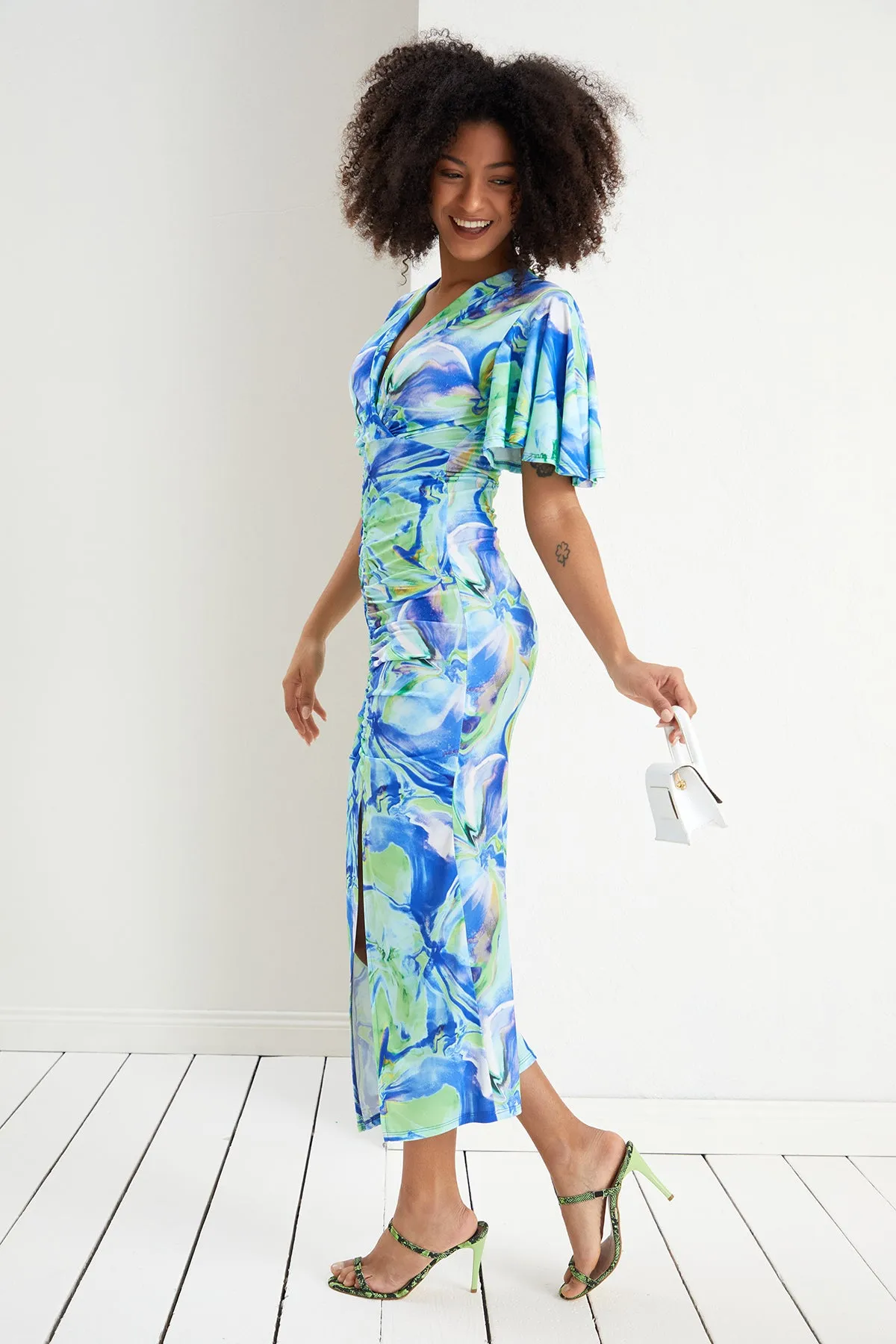 Tory Angel Sleeve Midi Dress